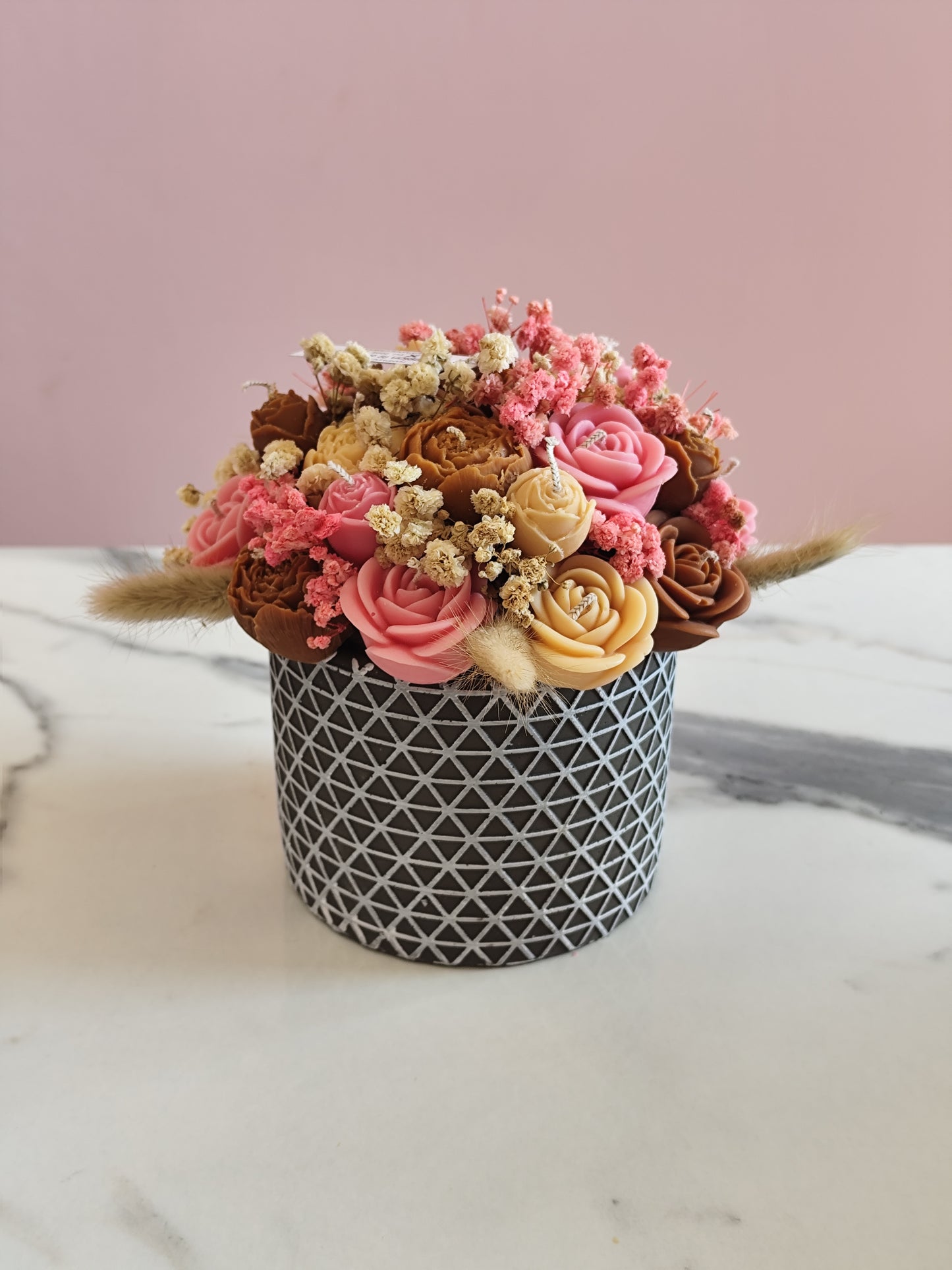 Κέρινο μπουκέτο σε πήλινο