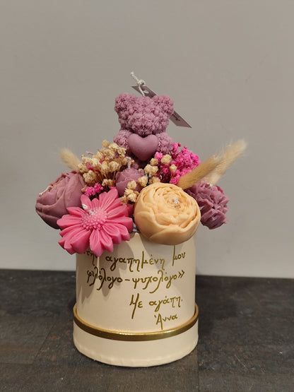 Κέρινο μπουκέτο μικρό αρκουδάκι