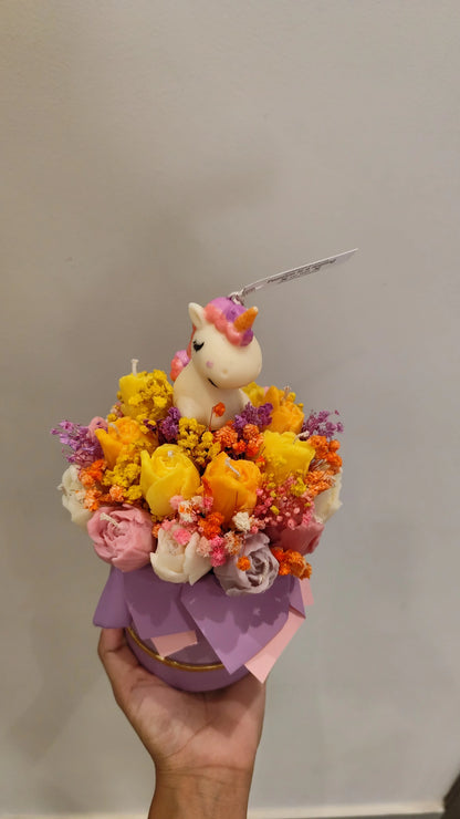 Μπουκέτο κεριών μονόκερος