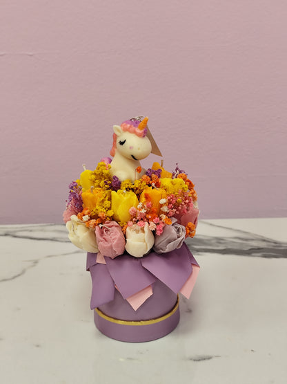 Μπουκέτο κεριών μονόκερος