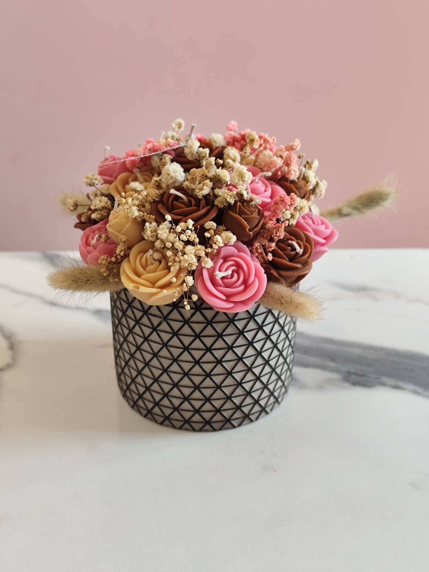 Κέρινο μπουκέτο σε πήλινο