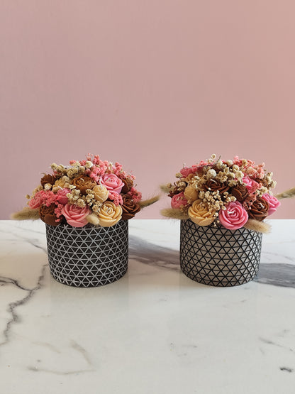 Κέρινο μπουκέτο σε πήλινο