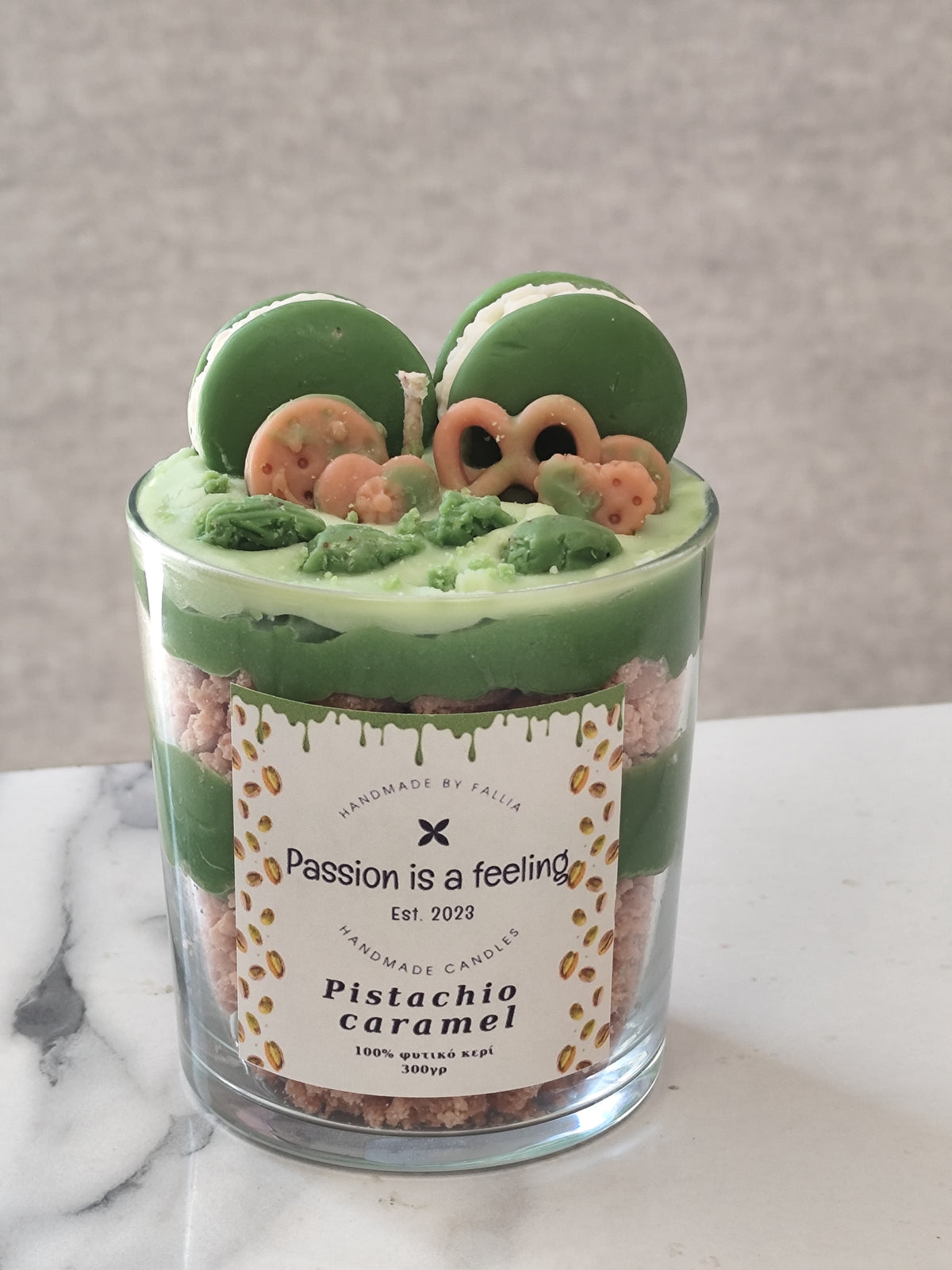 Pistachio caramel
