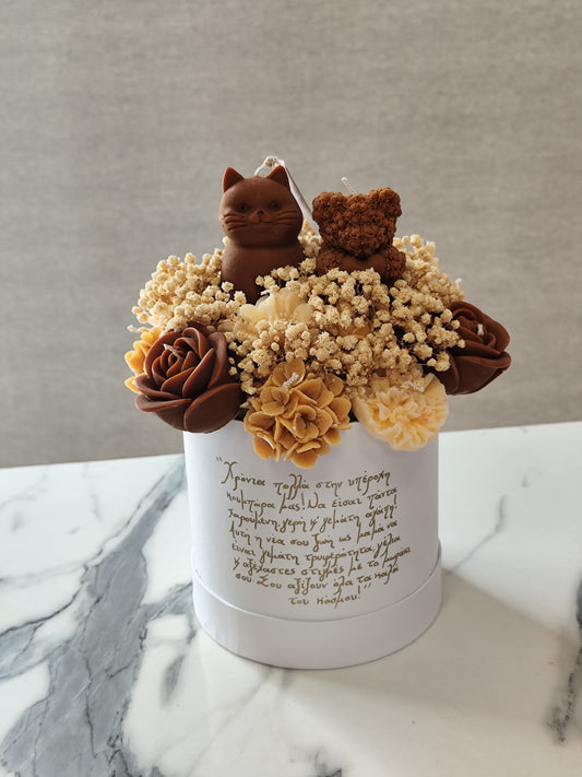 Μπουκέτο γατούλα αρκουδάκι