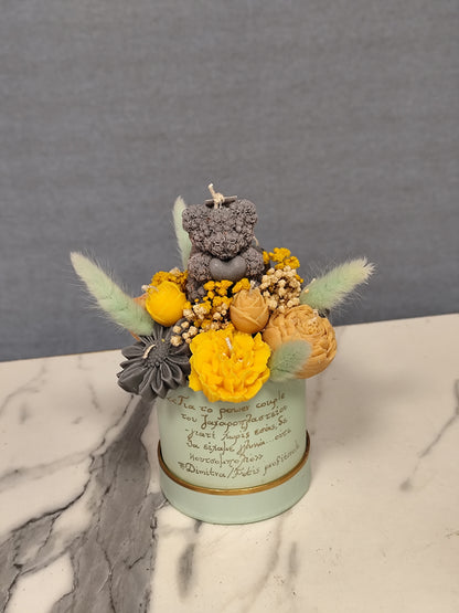 Κέρινο μπουκέτο μικρό αρκουδάκι