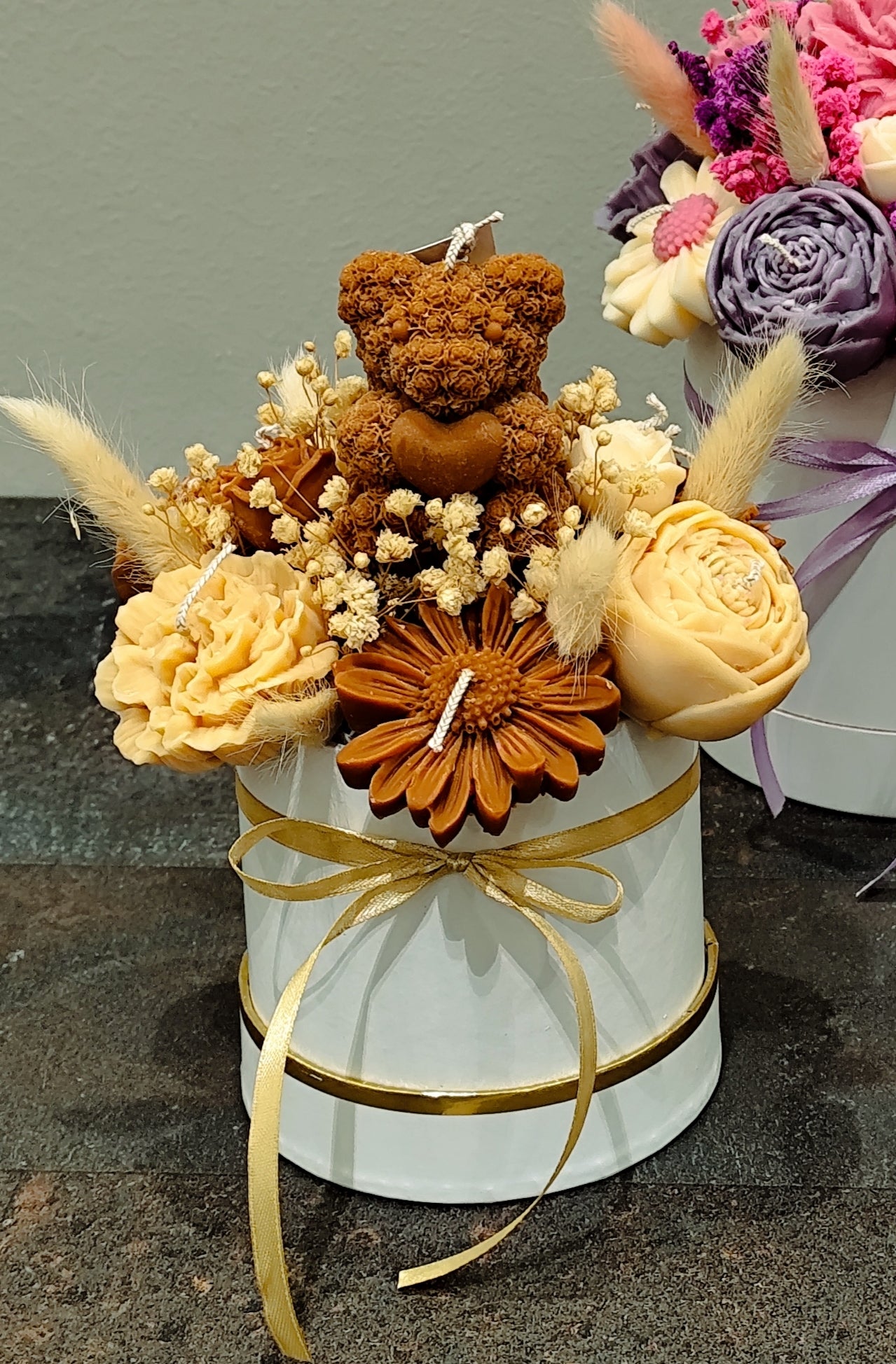 Κέρινο μπουκέτο μικρό αρκουδάκι